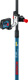 Perche télescopique Bosch BT 350 avec outil de nivellement laser.