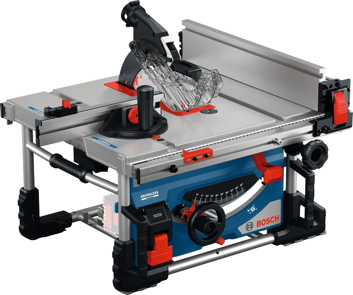 Scie à table Bosch GTS 18V-70 avec guide réglable.