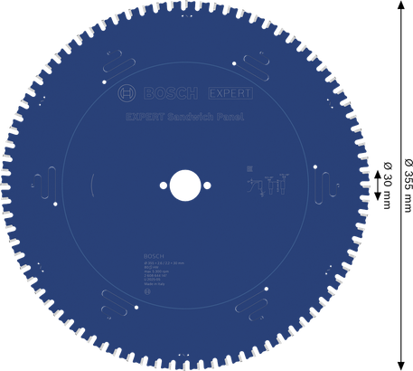 Lame de scie circulaire pour panneaux sandwich Bosch EXPERT, 355 mm.