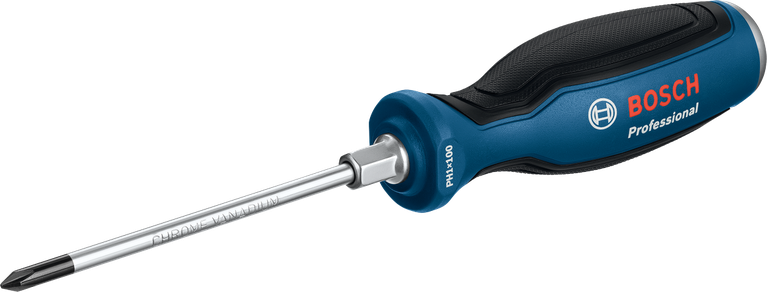 Tournevis professionnel Bosch PH1x100 avec poignée ergonomique.