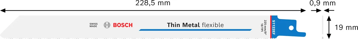Lame de scie alternative Bosch S 1122 EF BIM pour métaux fins.