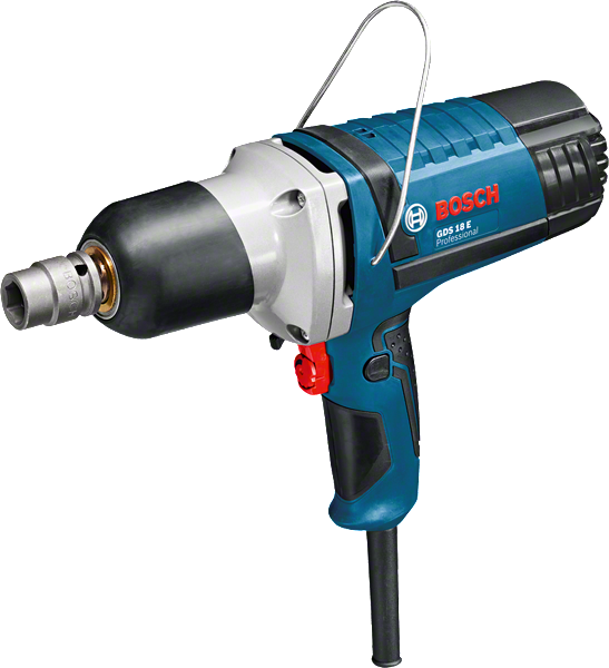 Clé à chocs Bosch GDS 18 E avec porte-embout carré 1/2 pouce.