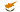 A stylized representation of the Cyprus flag featuring a map outline in orange and two olive branches in green.