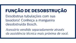 Texto sobre a função Bosch Desobstrução e informações sobre acessórios.