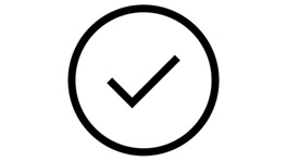 Чорна галочка в білому колі.