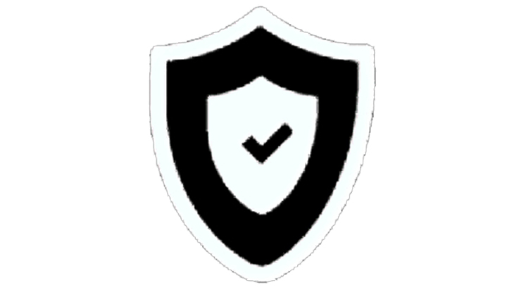 Стилизованный знак с галочкой в черном и белом.