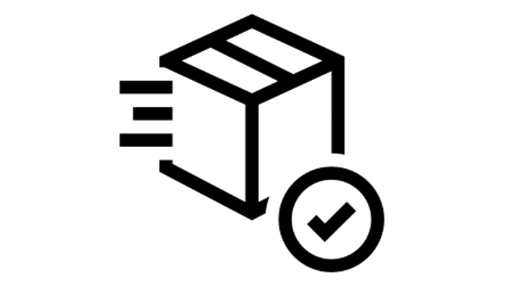 Пакет с тремя полосками и галочкой рядом.