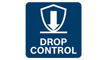 Синій знак зі стрілкою вниз і текстом "DROP CONTROL".