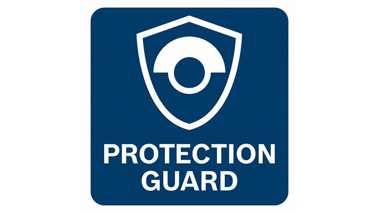 Синій захисний щит з оком і текстом "PROTECTION GUARD".