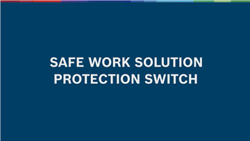 Синій фон з текстом 'Protection Switch' білим кольором.