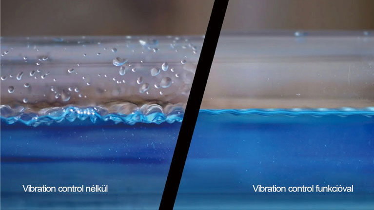 Két vízfelület vízcseppekkel, balra és jobbra elválasztva.