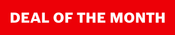Red background with white text: "Deal of the Month" in large letters.