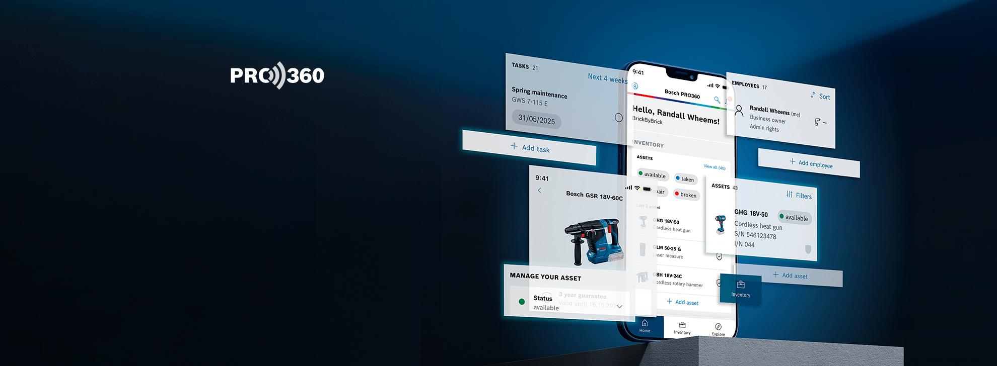 Grafik eines digitalen Tools mit Benutzeroberfläche, blauen und weißen Farben, zeigt Werkzeuge und Aufgaben.