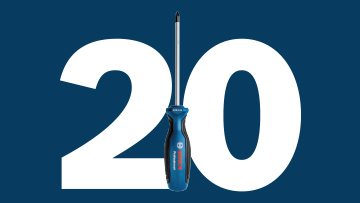 Banner con 20 años de garantía, azul-rojo, para PRO360.com.