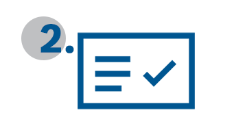 Синяя контрольная коробка Bosch Professional с галочкой и пунктом списка.