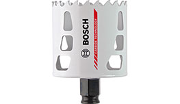 Srebrna wiertnica Bosch Professional stoi na białym tle.