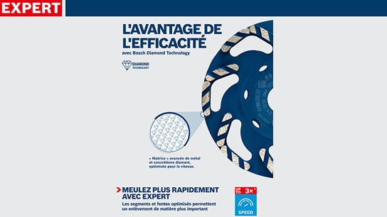 Disque diamant Bosch Professional avec design et texte bleus.