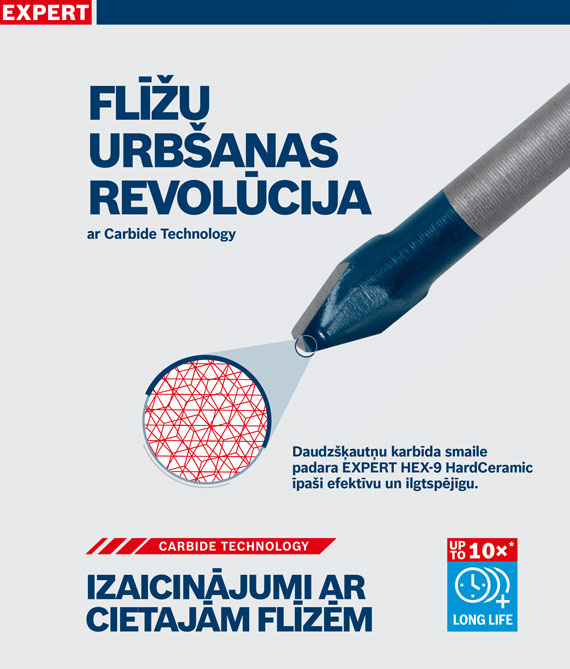 Zils urbis no Expert ar karbīda tehnoloģiju uz baltas fona.