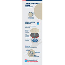 Tooteinfo Bosch Professional abrasiivide kohta, graafiline esitlus.