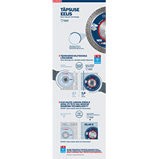 Valge Bosch Professional teemantketas hallil taustal.