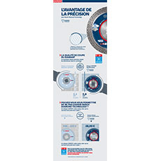 Accessoires d'outils professionnels Bosch de différentes tailles sur fond clair.