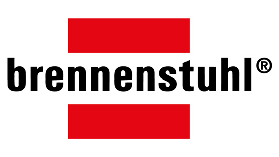 Logo Brennenstuhl: Červeno-bílá grafika s textem.