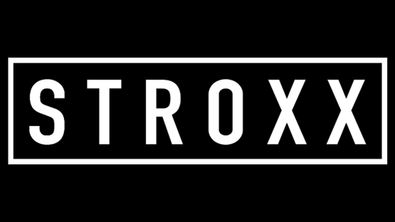 Logo of Stroxx in uppercase letters, white on a black background, modern and minimalist.