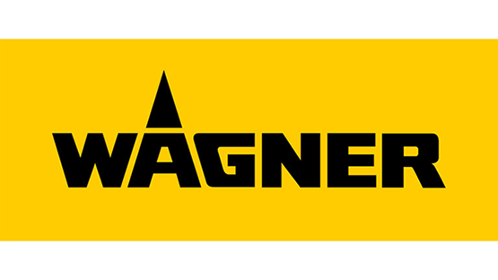 Černobílé logo Wagner na žlutém pozadí.
