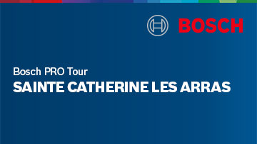 Logo de Bosch sur fond bleu, en dessous le texte "Sainte Catherine Les Arras".