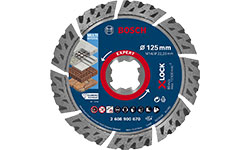 Disco de corte em diamante Bosch Professional, diâmetro de 125 mm, cinza, redondo.