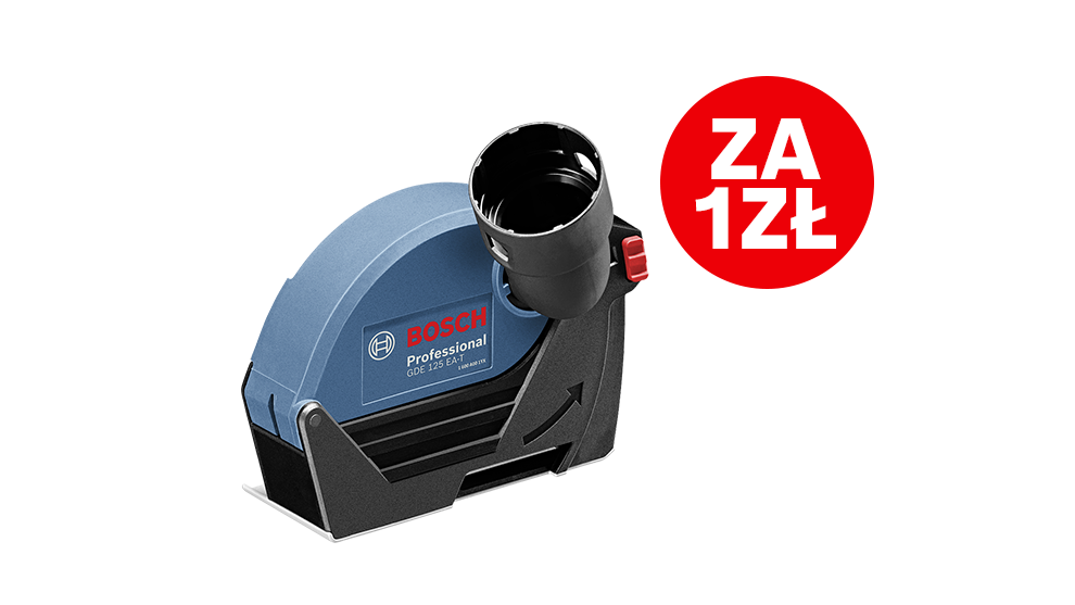 Bosch Professional GDE 125 EAI, niebieski separator pyłu, solidna konstrukcja.