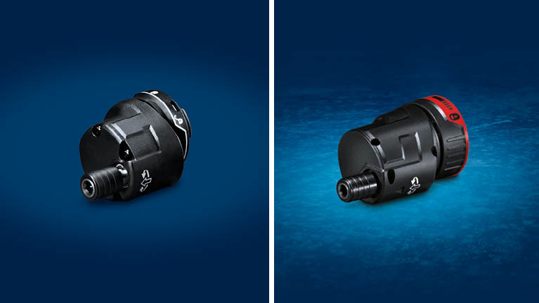 Två svarta Bosch Professional verktyg på blå bakgrund.