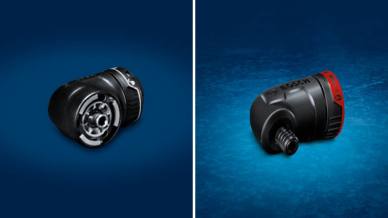 Två Bosch Professional verktygsfästen på blå bakgrund.