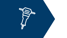 En Bosch Professional rivningshammare på blå bakgrund.