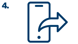 A blue smartphone icon with an arrow pointing to the right.