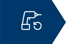 Bosch Professional symbol på en batteridrevet skruetrækker med cirkulær pil.