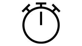 En svart stoppurssymbol med två knappar högst upp.