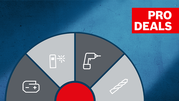 Червоний круг із символами інструментів на сірому фоні. Пропозиції.