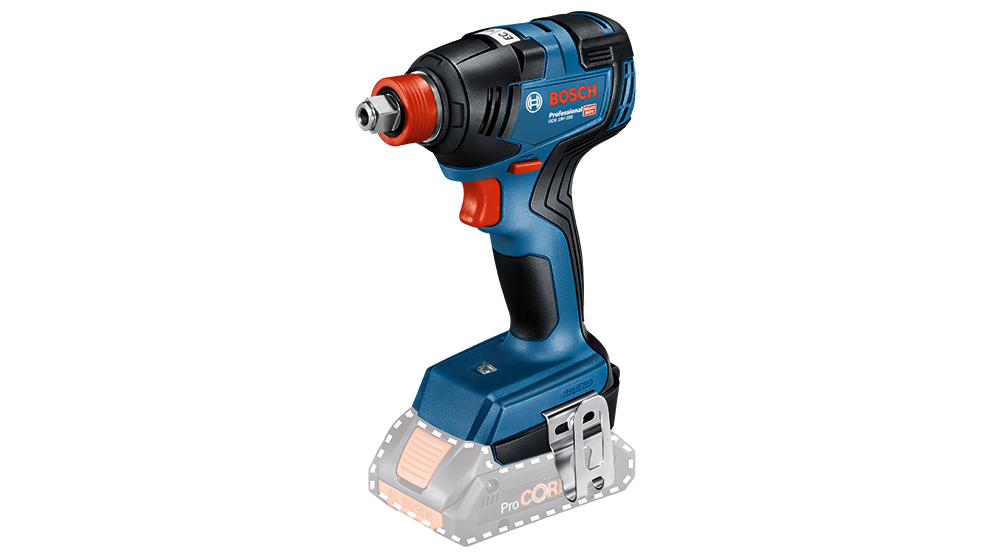 Blauwe Bosch Professional accuschroevendraaier op een lichte achtergrond.
