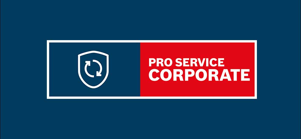 Bosch Professional-logotyp med blå bakgrund och röd ruta.