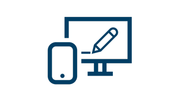 Ekran i smartfon z rysikiem symbolizują pracę cyfrową.
