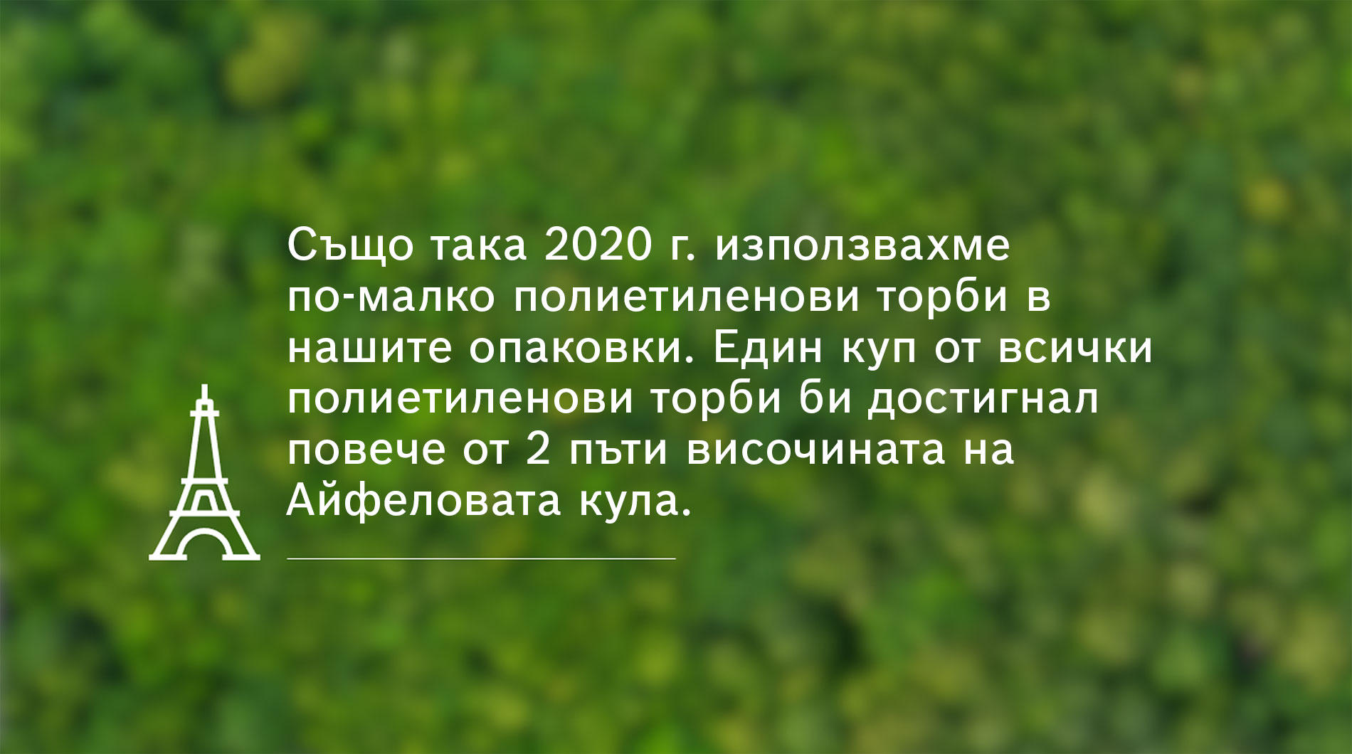 Текст на размазан фон с зелени листа.