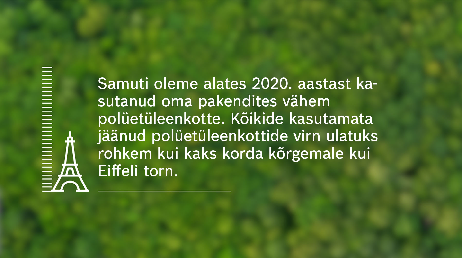 Tekst rohelisel taustal Eiffeli torni sümboliga.