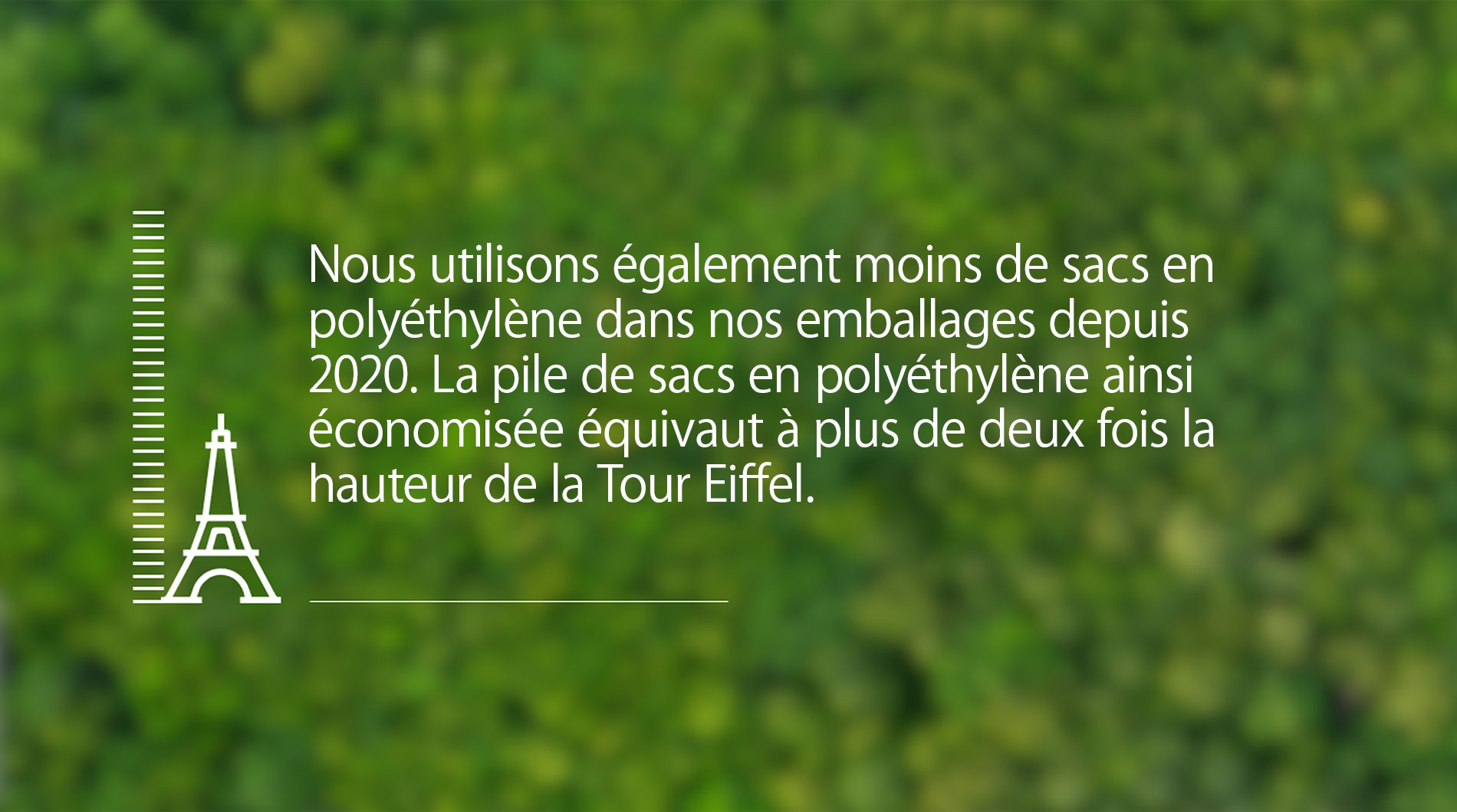 Texte sur fond vert concernant le recyclage du polyéthylène.