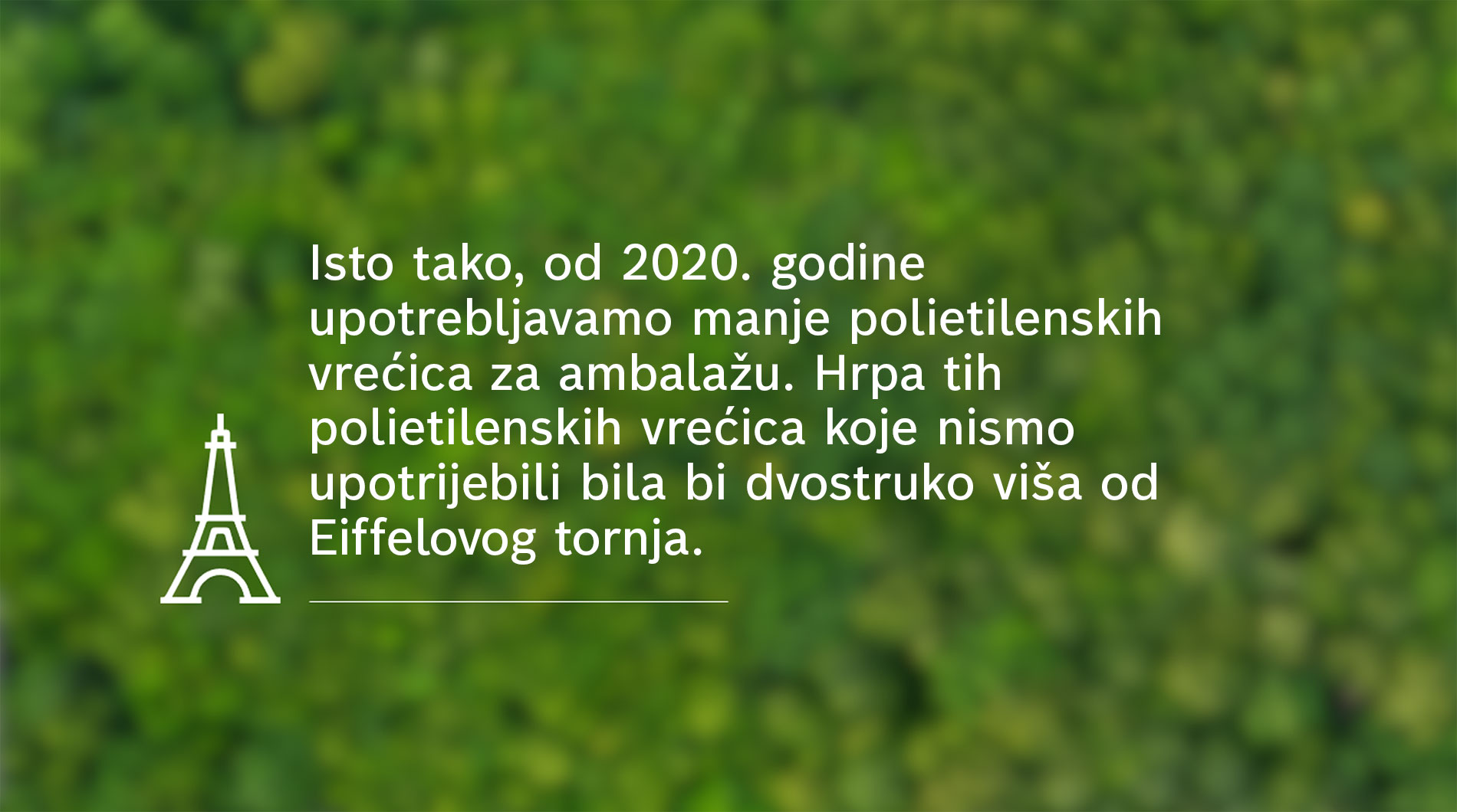Zelena pozadina s tekstom o ekološkim pakiranjima.