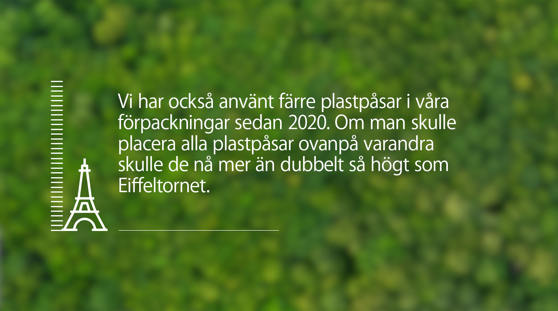 Text på grön bakgrund med Eiffeltorn-symbol och skala.