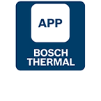 Logo van Bosch Thermal, blauw-witte achtergrond, vierkante vorm.