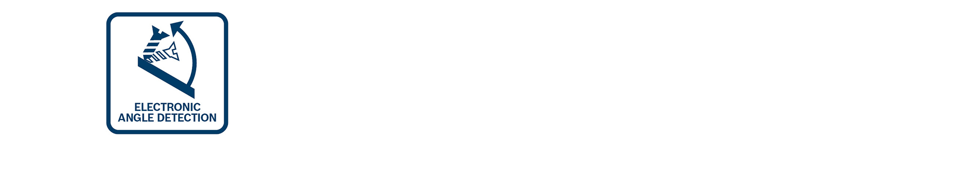 Logotyp för elektronisk vinkeligenkänning med pil och kurva.