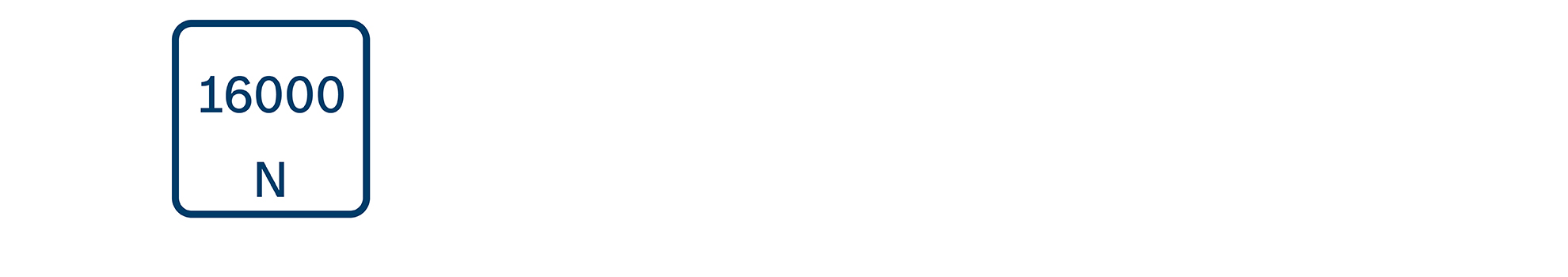 16000 N, graphical representation on a white background, technical specification.