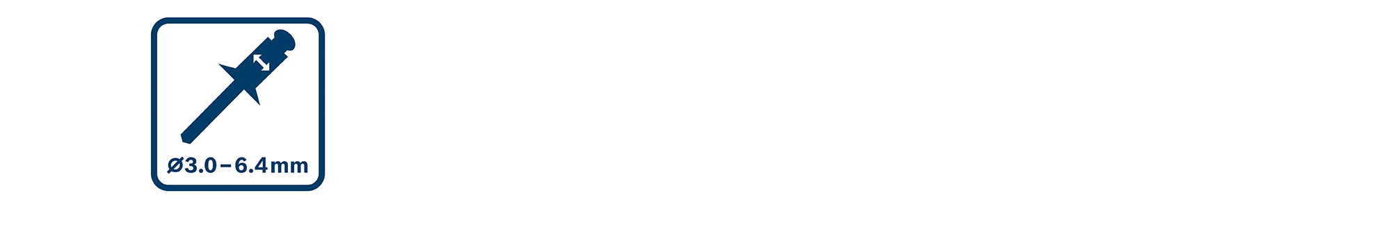 Bosch Professional symbol for drill bits, diameter 3.0-6.4 mm, blue.